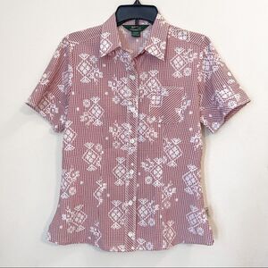 Woolrich Raisin Western Gingham Button Down Short Sleeve Shirt S